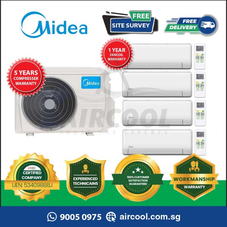 Midea Aircon System 4 MS50D30 / SMKP09 X 4 Free Installation
